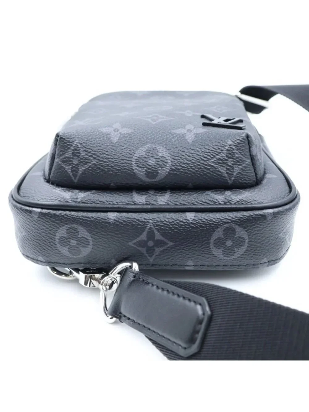 Louis Vuitton Monogram Eclipse Avenue Sling Bag PM Black Leather